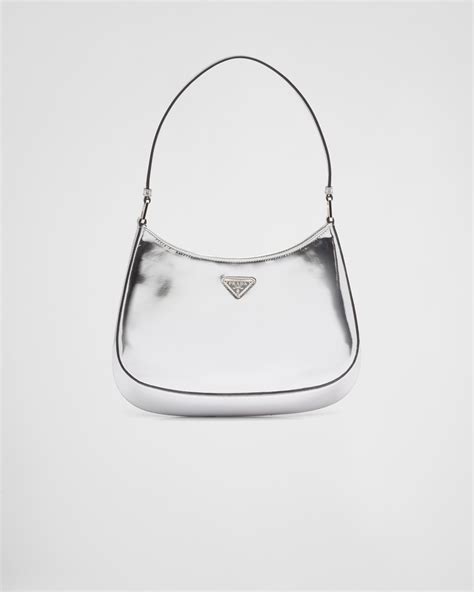 prada silver handbag|prada silver shoulder bag.